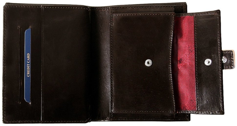 Чоловіче коричневе портмоне London із застібкою Vip Collection 102536 (шкіра) modnotak фото №5