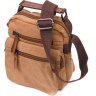 Небольшая мужская сумка-барсетка из плотного текстиля песочного цвета Vintage (2421226) - 1