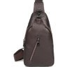 Стильна сумка - рюкзак з фактурної шкіри коричневого кольору VINTAGE STYLE (14952) - 1