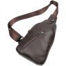 Стильна сумка - рюкзак з фактурної шкіри коричневого кольору VINTAGE STYLE (14952) - 2