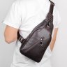 Стильна сумка - рюкзак з фактурної шкіри коричневого кольору VINTAGE STYLE (14952) - 8