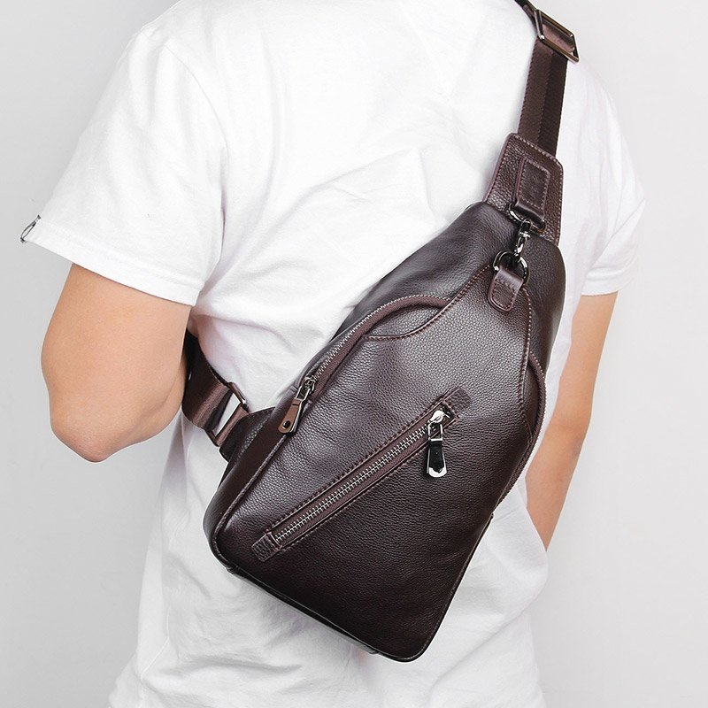 Стильна сумка - рюкзак з фактурної шкіри коричневого кольору VINTAGE STYLE (14952)
