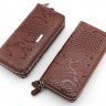Елітний лакований коричневий жіночий шкіряний гаманець на дві блискавки турецького виробництва Karya (17356) - 12