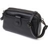 Компактна жіноча сумка через плече із натуральної шкіри чорного кольору Vintage (2422086) - 1