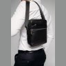 Чоловіча сумка-планшет через плече чорного кольору з натуральної шкіри Tiding Bag (15911) - 2