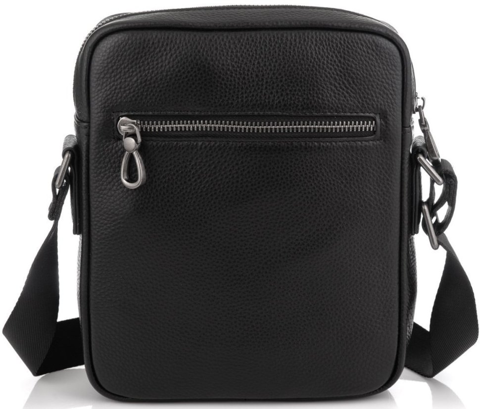 Мужская сумка-планшет через плечо черного цвета из натуральной кожи Tiding Bag (15911)