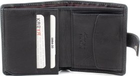 Чорне чоловіче портмоне з натуральної шкіри у стилі вінтаж Karya (18216)