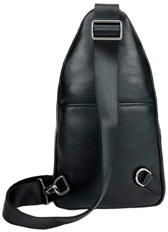 Вместительная мужская сумка-рюкзак из зернистой кожи черного цвета Tavinchi 93736 modnotak фото №5