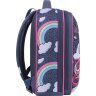 Сірий шкільний рюкзак для дівчаток із текстилю з принтом єдинорога Bagland (53836) - 2