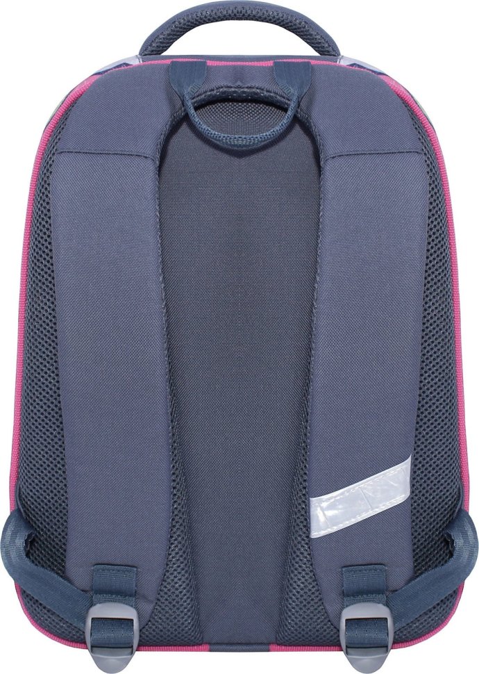Сірий шкільний рюкзак для дівчаток із текстилю з принтом єдинорога Bagland (53836)