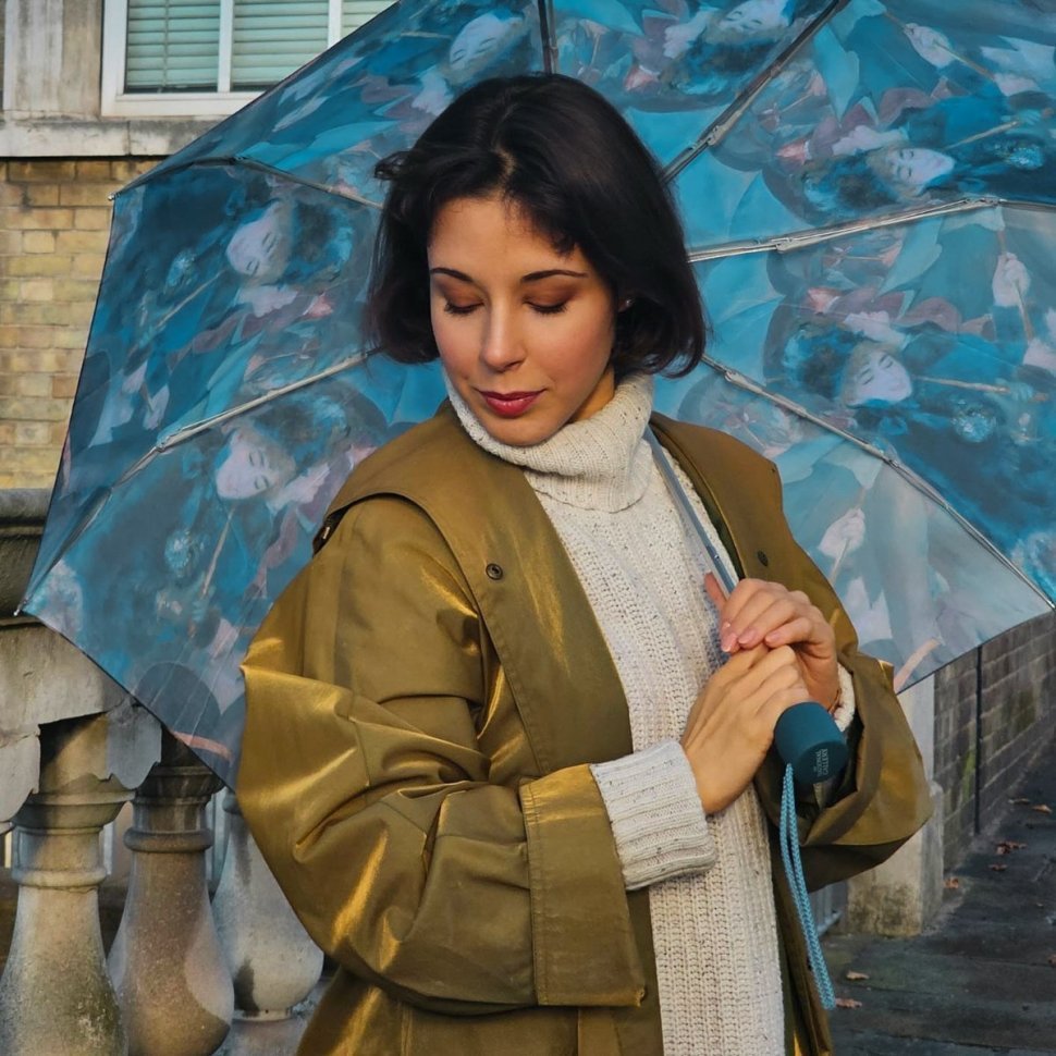 Парасоля жіноча Fulton National Gallery Minilite-2 L849 The Umbrellas (Складна, механіка, синього кольору з малюнком) 93836 modnotak фото №2