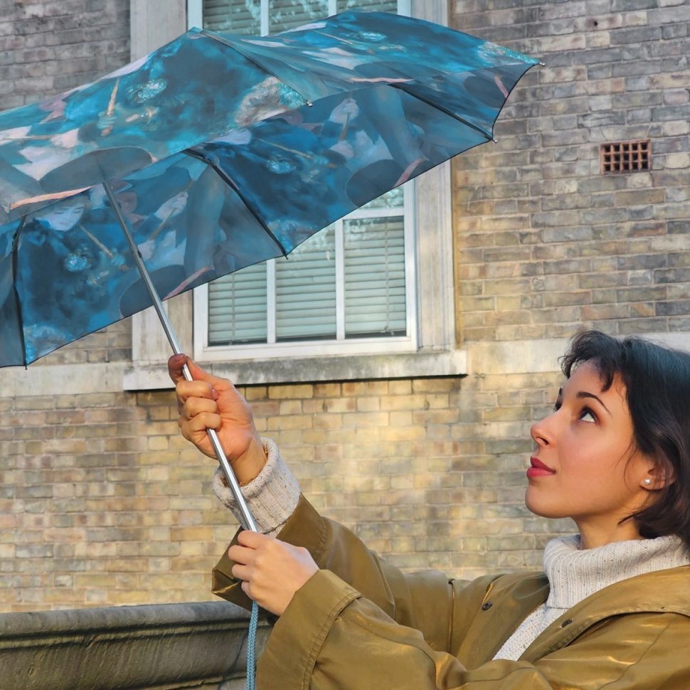 Парасоля жіноча Fulton National Gallery Minilite-2 L849 The Umbrellas (Складна, механіка, синього кольору з малюнком) 93836 modnotak фото №4