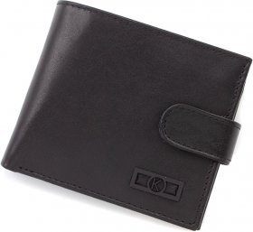 Черное мужское портмоне маленького размера из гладкой кожи KARYA (19009)