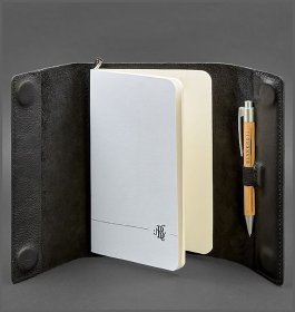 Блокнот (софт-бук) с обложкой из черной кожи Краст - BlankNote (21973)