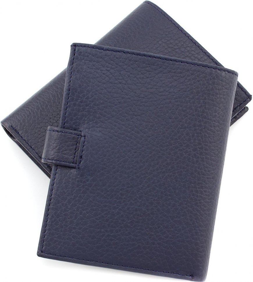 Молодіжне портмоне синього кольору з фактурної шкіри KARYA (0912-44)