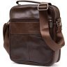 Темно-коричнева чоловіча сумка-барсетка з натуральної шкіри на одне відділення Vintage (20456) - 2