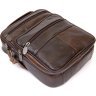 Темно-коричнева чоловіча сумка-барсетка з натуральної шкіри на одне відділення Vintage (20456) - 4