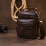 Темно-коричнева чоловіча сумка-барсетка з натуральної шкіри на одне відділення Vintage (20456) - 6