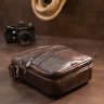Темно-коричнева чоловіча сумка-барсетка з натуральної шкіри на одне відділення Vintage (20456) - 8