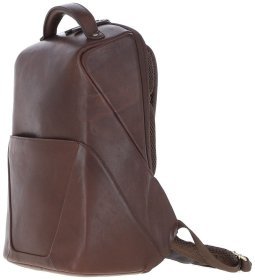 Міський чоловічий рюкзак з натуральної шкіри Ashwood K47 коричневого кольору 94336
