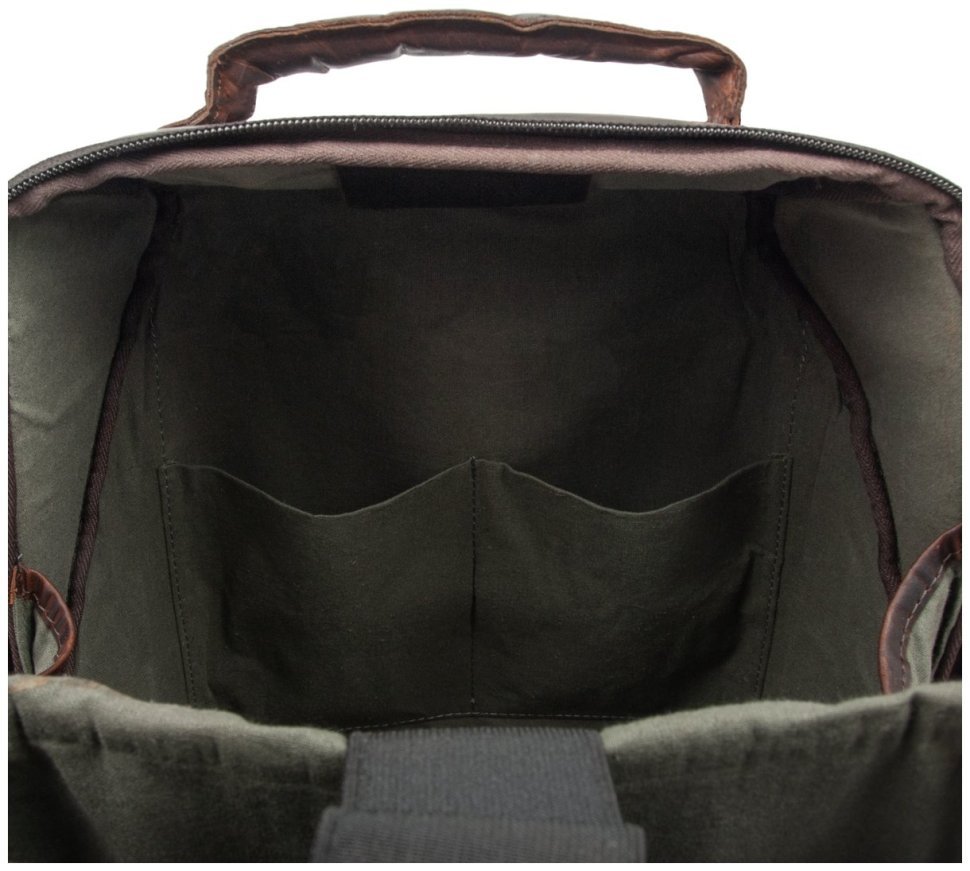 Городской мужской рюкзак из натуральной кожи Ashwood K47 коричневого цвета 94336 modnotak фото №6