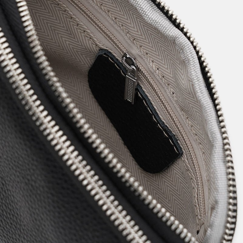 Наплічна кроссбоді сумка для жінок зі шкіри флотар Borsa Leather 104536 чорного кольору modnotak фото №5