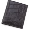 Маленькое кожаное портмоне черного цвета без монетницы KARYA (0906-53)
