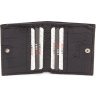 Маленькое кожаное портмоне черного цвета без монетницы KARYA (0906-53) - 2