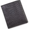 Маленькое кожаное портмоне черного цвета без монетницы KARYA (0906-53) - 3