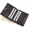 Маленькое кожаное портмоне черного цвета без монетницы KARYA (0906-53) - 4