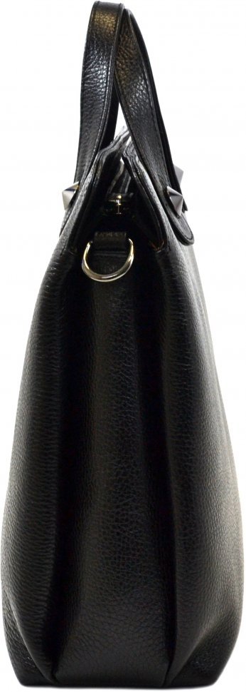 Чоловіча сумка з ручками з натуральної шкіри в чорному кольорі DESISAN (19107)
