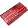 Червоний лаковий жіночий гаманець із натуральної шкіри під крокодила KARYA (2421022) - 1