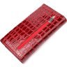 Красный лаковый женский кошелек из натуральной кожи под крокодила KARYA (2421022) - 2