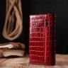 Червоний лаковий жіночий гаманець із натуральної шкіри під крокодила KARYA (2421022) - 9