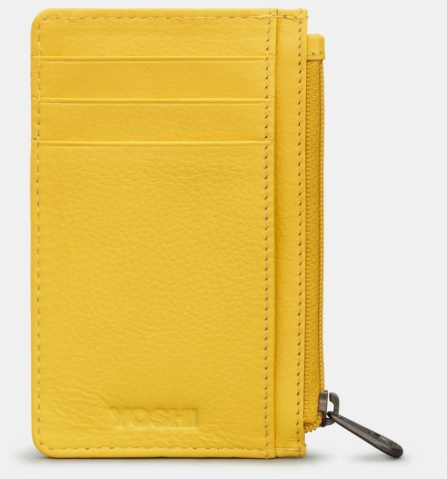 Кардхолдер кожаный желтого цвета Yoshi Y1219 WILDFLR Morton 94936 (с принтом цветов) modnotak фото №2