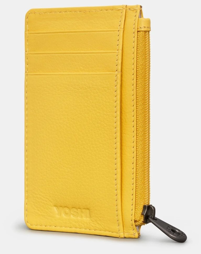 Кардхолдер кожаный желтого цвета Yoshi Y1219 WILDFLR Morton 94936 (с принтом цветов) modnotak фото №4