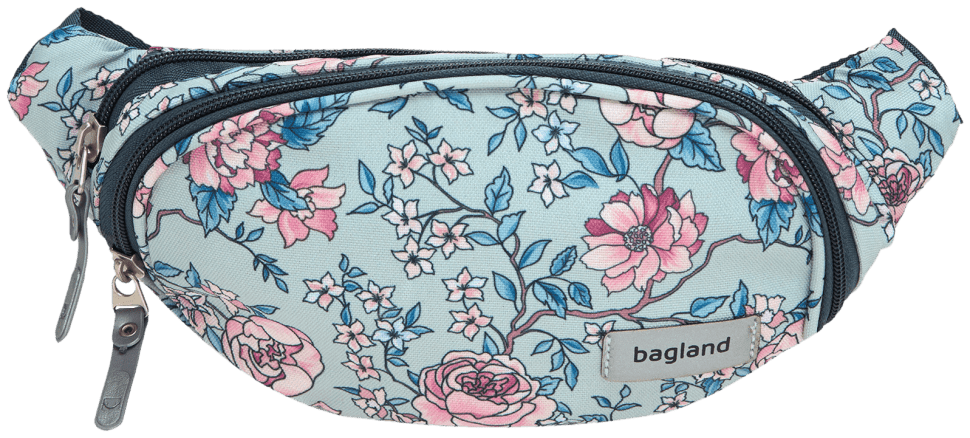 Разноцветная текстильная сумка-бананка с рисунком цветов Bagland Bella 55436