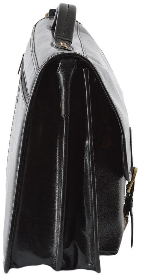 Деловой мужской портфель из натуральной кожи на защелках Ashwood черного цвета 95436 фото №3 Деловой мужской портфель из натуральной кожи на защелках Ashwood черного цвета 95436 modnotak фото №3