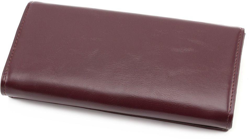 Коричневий гаманець зі шкіри PU на кнопці Kivi (17919)