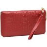 Великий жіночий гаманець червоного кольору з фактурою під рептилію Keizer 65936 - 1