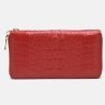 Великий жіночий гаманець червоного кольору з фактурою під рептилію Keizer 65936 - 3