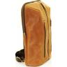 Стильный кожаный рюкзак рыжего цвета на одно плечо VATTO (11977) - 5