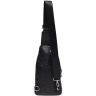Вместительный мужской кожаный рюкзак-слинг через плечо в черном цвете Keizer (19323) - 3