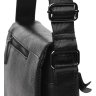 Оригінальна чоловіча сумка на плече із натуральної чорної шкіри з навісним клапаном Borsa Leather (21326) - 5