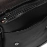 Оригинальная мужская сумка на плечо из натуральной черной кожи с навесным клапаном Borsa Leather (21326) - 7