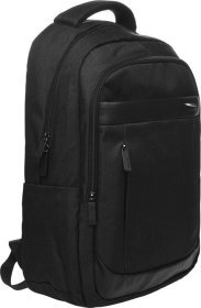 Зручний чоловічий рюкзак із чорного поліестеру під ноутбук Aoking (21450)