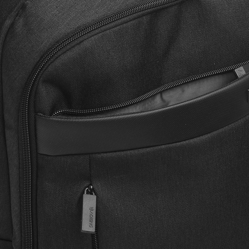 Зручний чоловічий рюкзак із чорного поліестеру під ноутбук Aoking (21450)