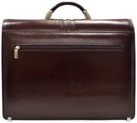 Классический мужской портфель из натуральной кожи флотар коричневого цвета Desisan 107236