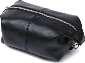 Стильная глянцевая косметичка из натуральной кожи на молнии Shvigel (2416403)