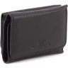 Чорний жіночий гаманець маленького розміру із натуральної шкіри з монетницею ST Leather 1767236